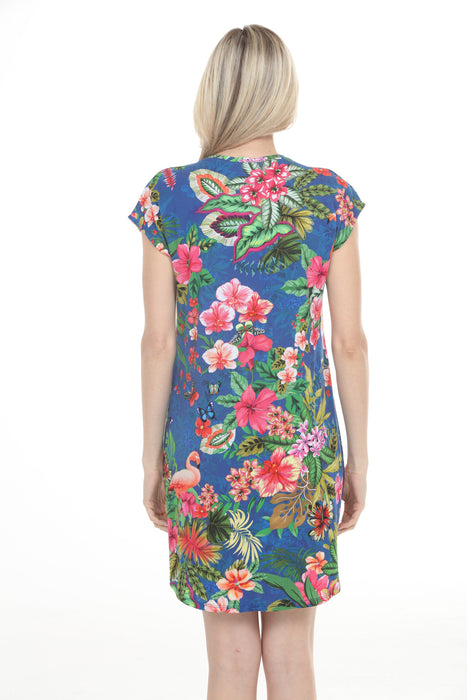 Johnny Was Blue Amorina The Brigette Cap Sleeve Sleep Dress MS8524-A
