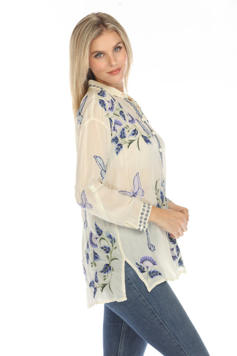 Johnny Was Audrey Amelia Embroidered Tunic Top C23424
