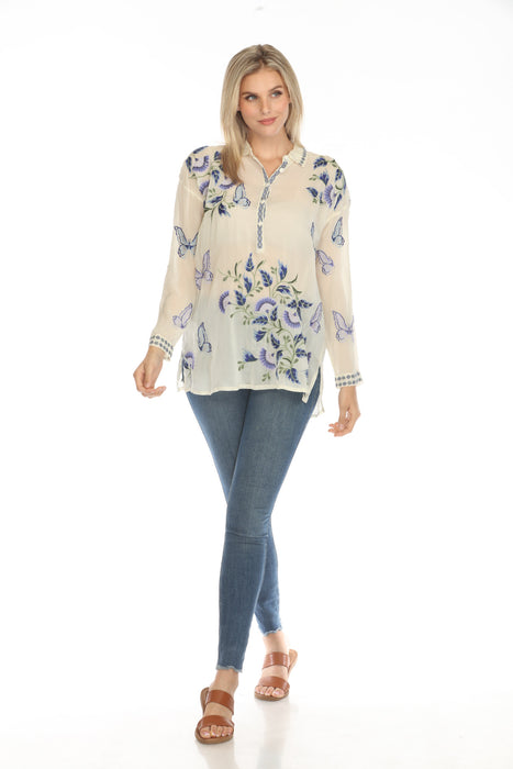 Johnny Was Audrey Amelia Embroidered Tunic Top C23424