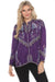Johnny Was Style C16824 Violet Audrey Embroidered Button-Down Shirt