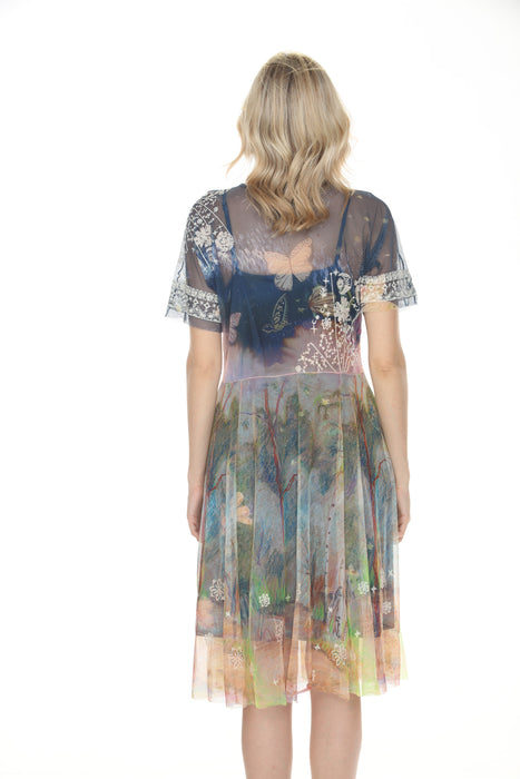Johnny Was Aurelius Wendi Knee Length Mesh Dress Slip C34025-7