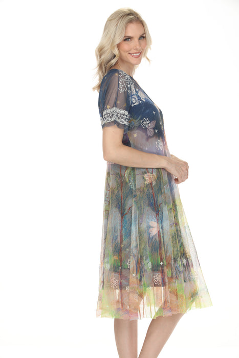Johnny Was Aurelius Wendi Knee Length Mesh Dress Slip C34025-7