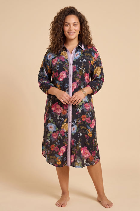 Johnny Was Baccara Button Down Shirt Dress CSW6525-H Plus Size
