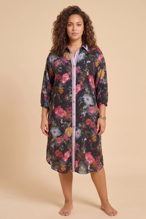Johnny Was Baccara Button Down Shirt Dress CSW6525-H Plus Size