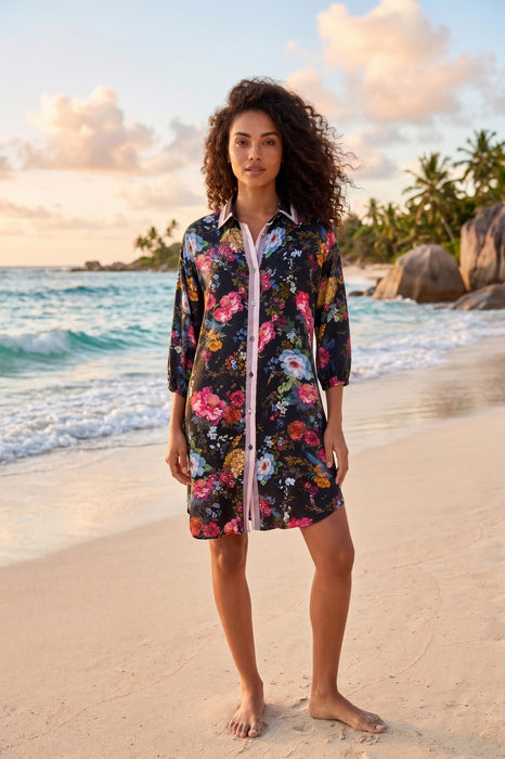 Johnny Was Baccara Button Down Shirt Dress CSW6525-H