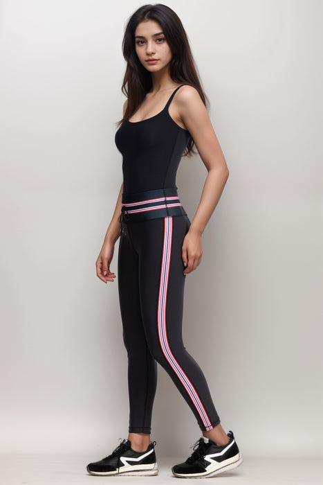 Johnny Was Black Bee Active Drawstring Legging A0425-1