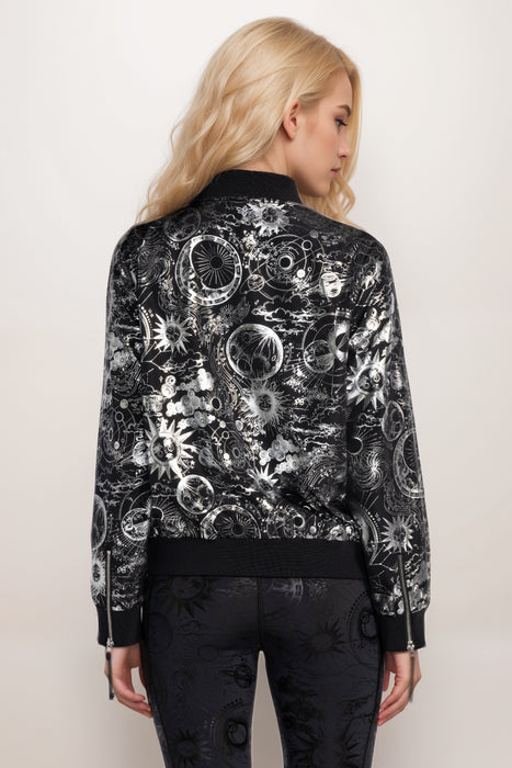 Johnny Was Black Bee Active Drop Shoulder Bomber Jacket A7324-O