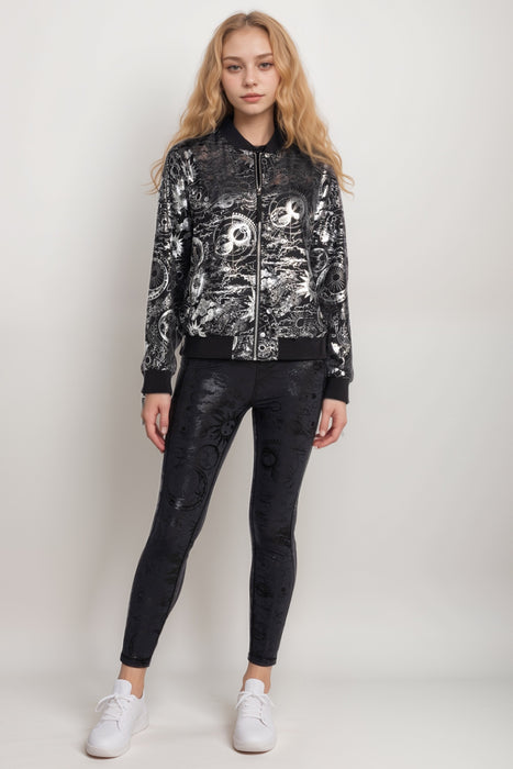 Johnny Was Black Bee Active Drop Shoulder Bomber Jacket A7324-O