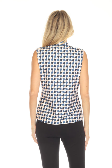 Johnny Was Bee Active Geometric Quarter Zip Tank Top A1005-0