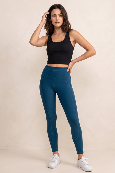Johnny Was Blue Bee Active Jacquard Blocked Legging A8224-E
