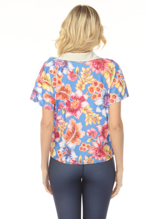 Johnny Was Bee Active Leilah Boxy Polo Tee A0125-1