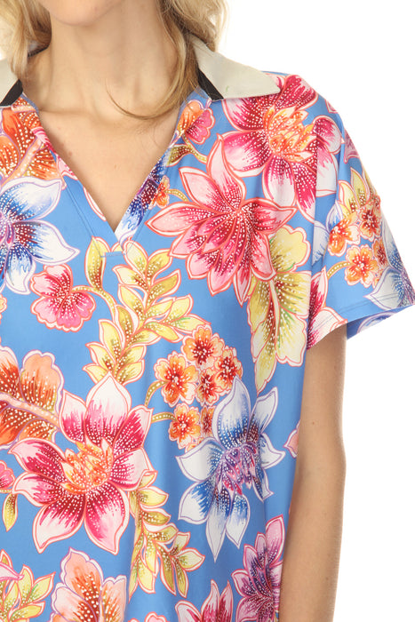 Johnny Was Bee Active Leilah Boxy Polo Tee A0125-1