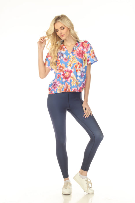 Johnny Was Bee Active Leilah Boxy Polo Tee A0125-1