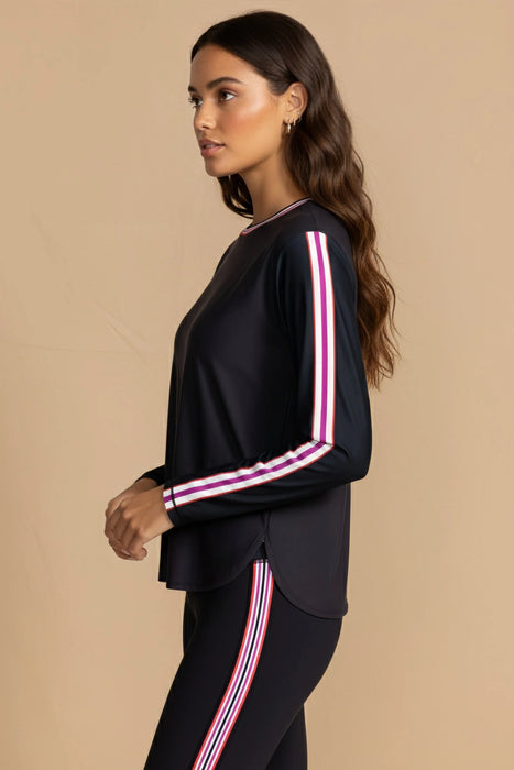 Johnny Was Bee Active Oversize Crop Long Sleeve Tee A0225-1