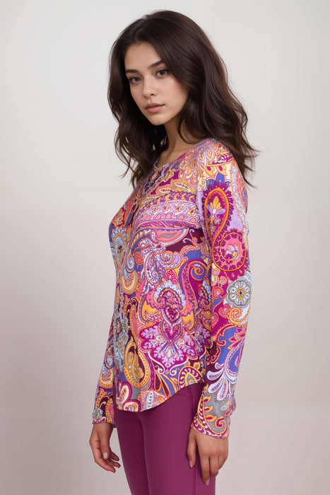 Johnny Was Bee Active Ribbed Long Sleeve Tee A5324-9