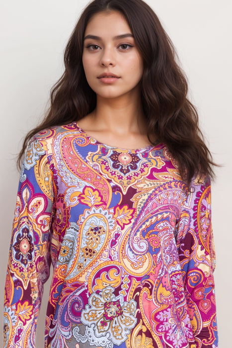 Johnny Was Bee Active Ribbed Long Sleeve Tee A5324-9