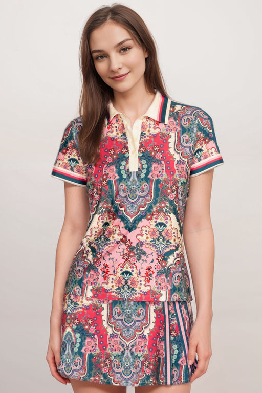 Johnny Was Style A2123-4 Bee Active Short Sleeve Polo Tee