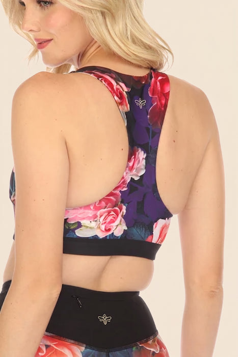 Johnny Was Bee Active Studio Reversible Boho Chic Sports Bra  A5623 *