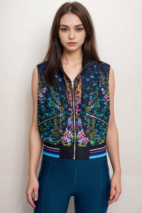 Johnny Was Style A8124-E Bee Active Floral Hooded Utility Vest