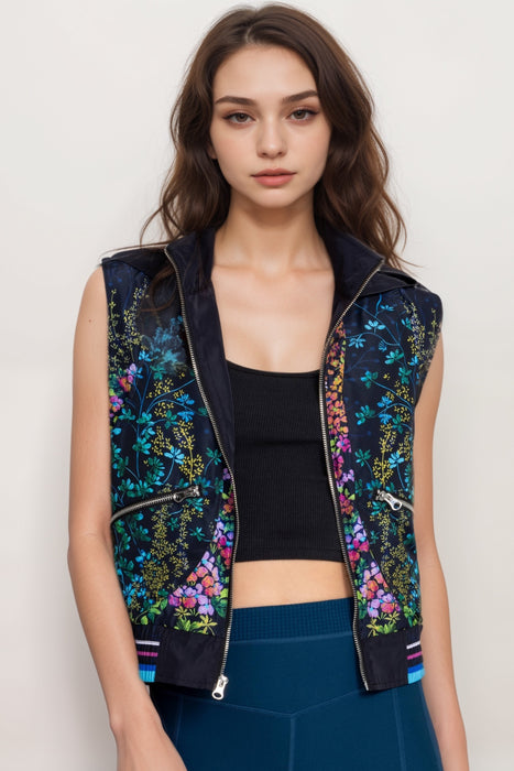 Johnny Was Bee Active Floral Hooded Utility Vest A8124-E