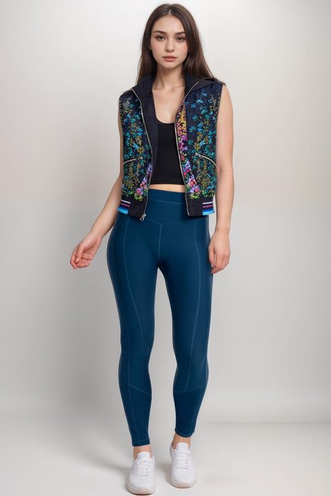 Johnny Was Bee Active Floral Hooded Utility Vest A8124-E