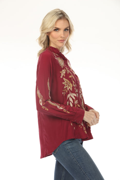 Johnny Was Workshop Chiarra Western Seamed Ruffle Shirt W14724-9 *