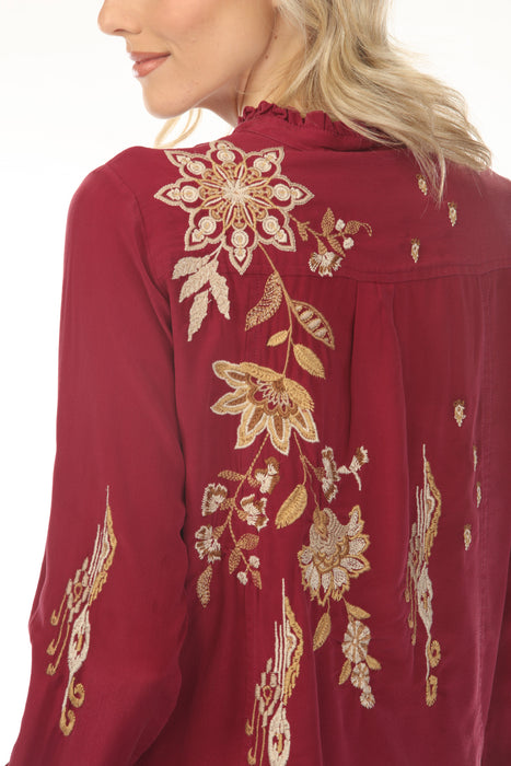 Johnny Was Workshop Chiarra Western Seamed Ruffle Shirt W14724-9 *