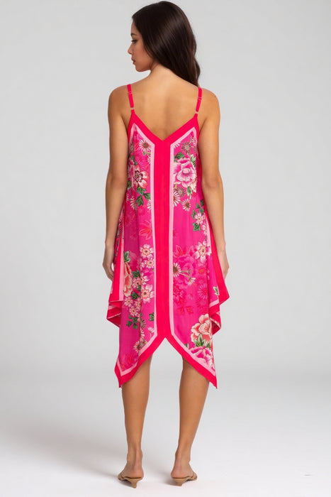 Johnny Was Pink Belrose Floral Scarf Dress CSW7424-N