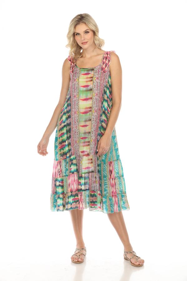 Johnny Was Betty Elodie Printed Silk Midi Dress C31522 — AfterRetail
