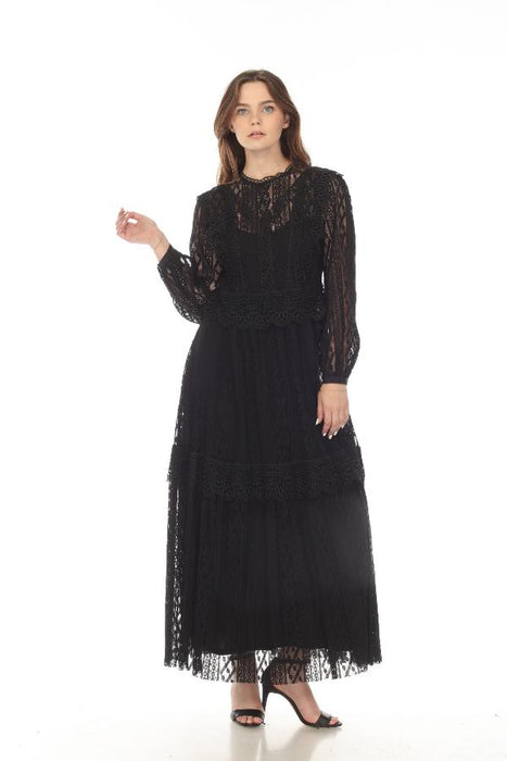 Black Lace Maxi Dress with Slip | Johnny Was AfterRetail Black Lace Maxi Dress with Slip | Johnny Was AfterRetail