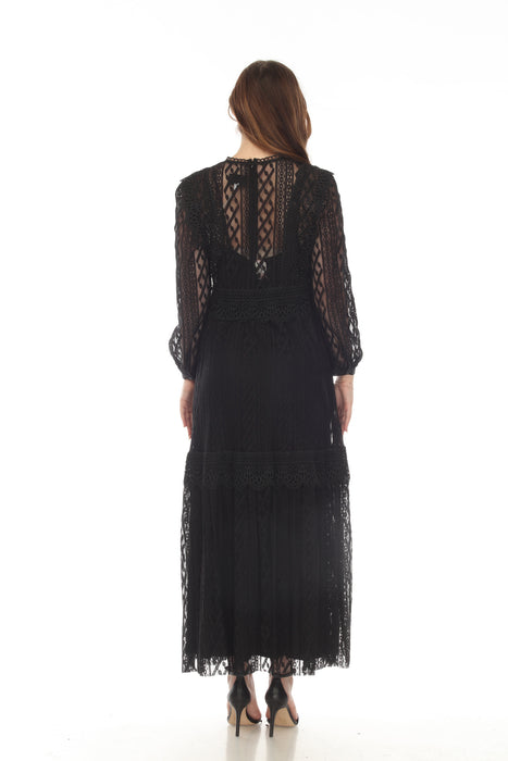 Black Lace Maxi Dress with Slip | Johnny Was AfterRetail Black Lace Maxi Dress with Slip | Johnny Was AfterRetail