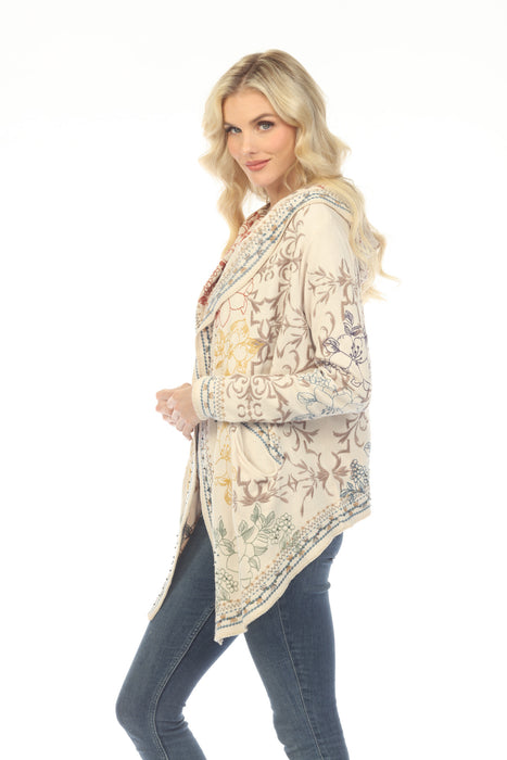 Johnny Was Biya Abbey Embroidered Short Hoodie B54623