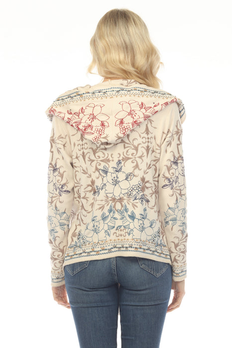 Johnny Was Biya Abbey Embroidered Short Hoodie B54623