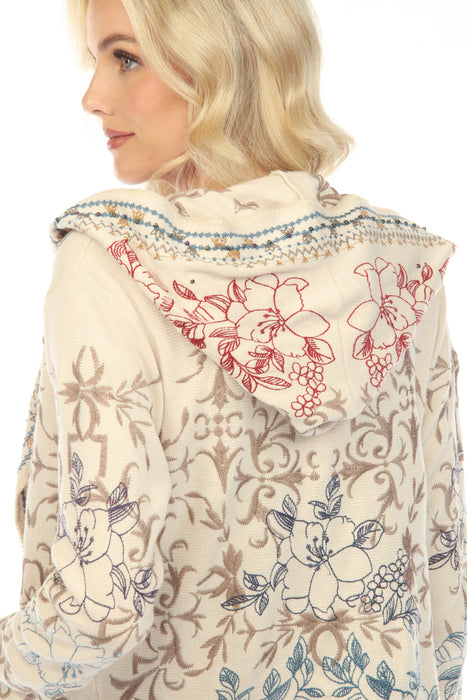 Johnny Was Biya Abbey Embroidered Short Hoodie B54623