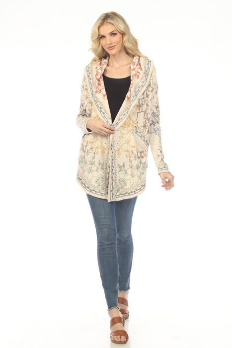 Johnny Was Biya Abbey Embroidered Short Hoodie B54623