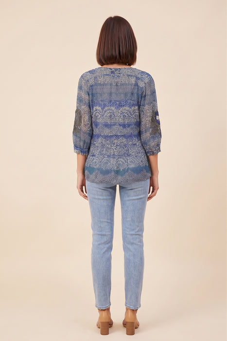 Johnny Was Biya Francis Mazzy Ruched Blouse B15825-RK
