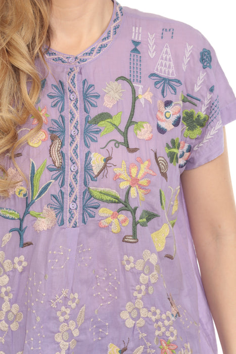 Johnny Was Biya Purple Joelle Lemona Blouse B17625-3