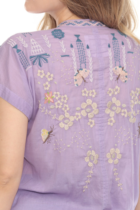 Johnny Was Biya Purple Joelle Lemona Blouse B17625-3