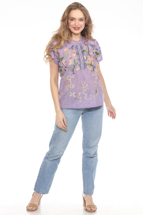 Johnny Was Biya Purple Joelle Lemona Blouse B17625-3