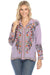 Johnny Was Biya Style B16724-E Lavender The Audrey Oversized Silk Embroidered Blouse
