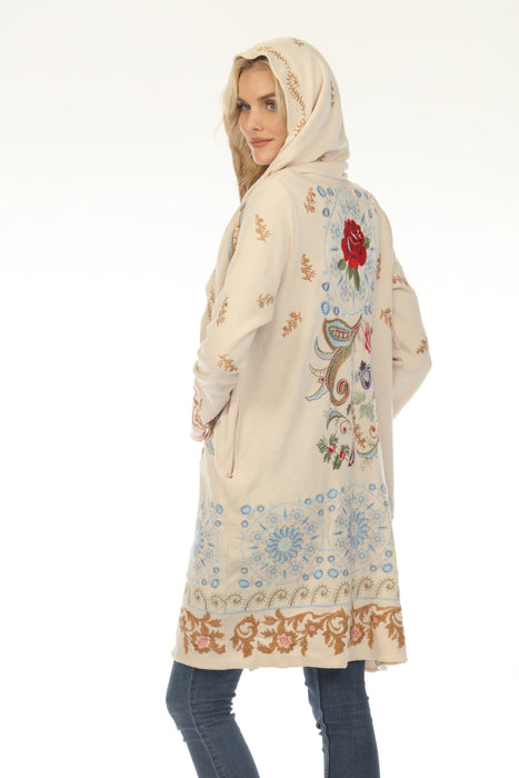 Johnny Was Beige Biya Leto Hooded Duster C54725-7