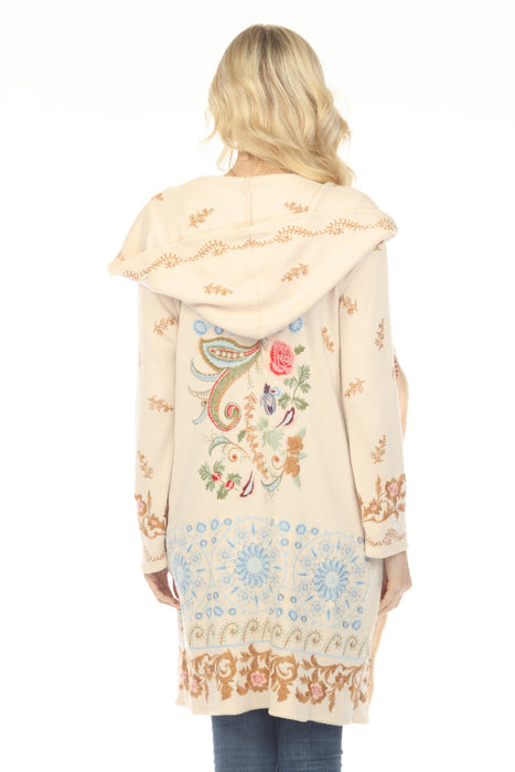 Johnny Was Beige Biya Leto Hooded Duster C54725-7