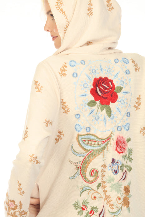 Johnny Was Beige Biya Leto Hooded Duster C54725-7