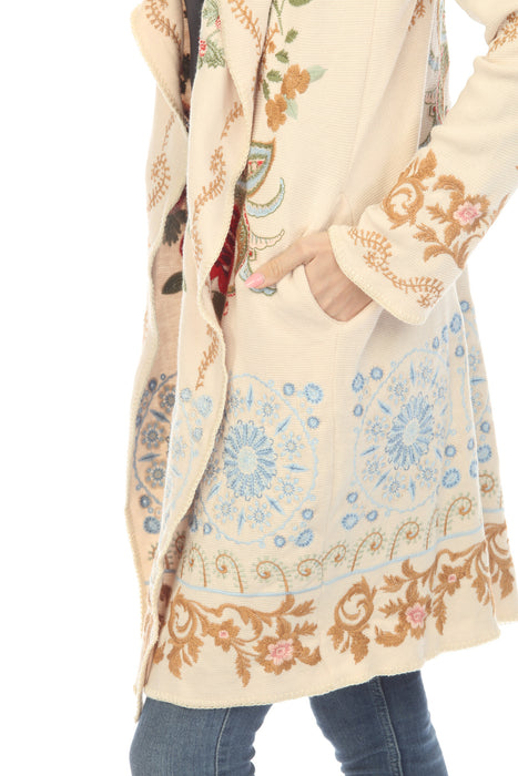 Johnny Was Beige Biya Leto Hooded Duster C54725-7