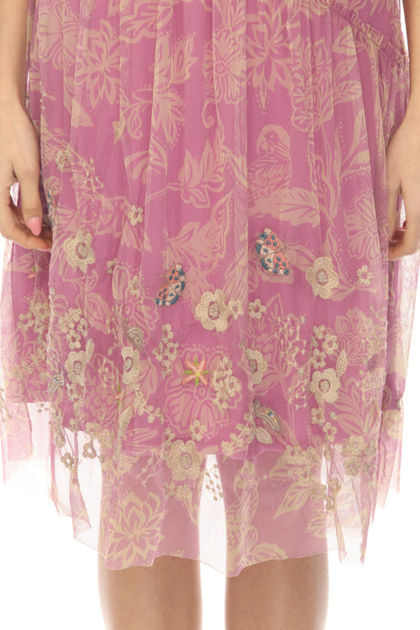 Johnny Was Biya Pink Noah Mazzy Arching Ruffles Dress B34625-3 Petite