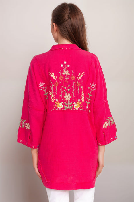 Johnny Was Biya Felicity Embroidered Tunic Top B24324-5 *