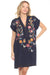 Johnny Was Biya Style B25325-2 Navy Borboleta Zippy Tunic Dress