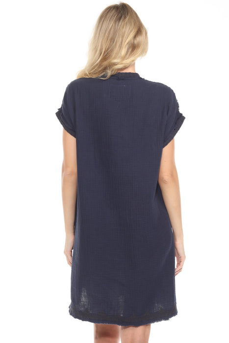 Johnny Was Biya Navy Borboleta Zippy Tunic Dress B25325-2