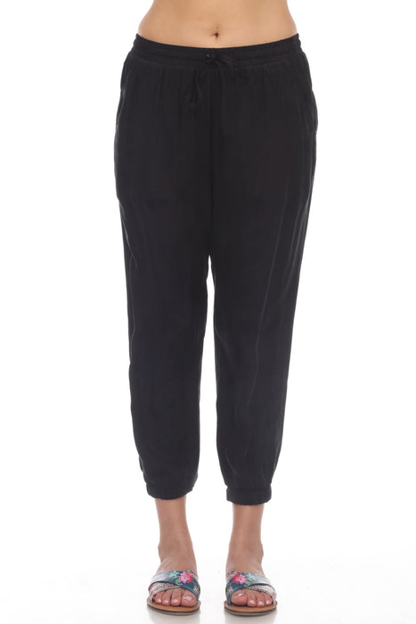 Johnny Was Style R65120 Black Alice Cropped Jogger Pants Boho Chic