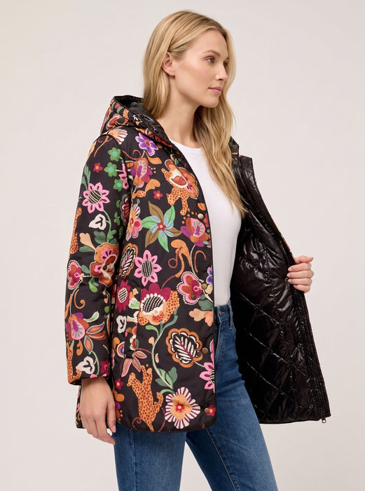 Johnny Was Black Arches Quilted Reversible Puffer Jacket R45925-9